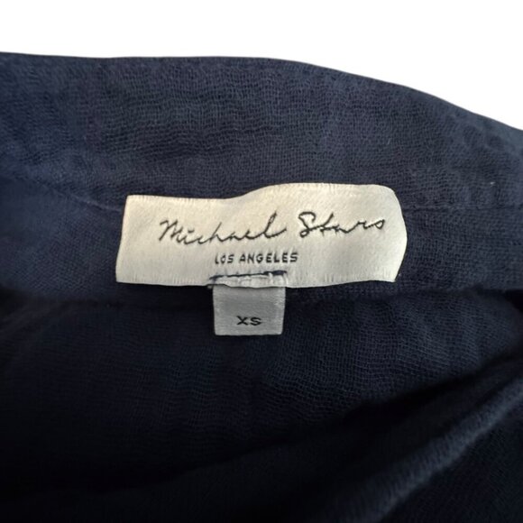 Michael Stars Daisy Gauze Tiered Crinkle midi Dress navy blue size small - Picture 5 of 8